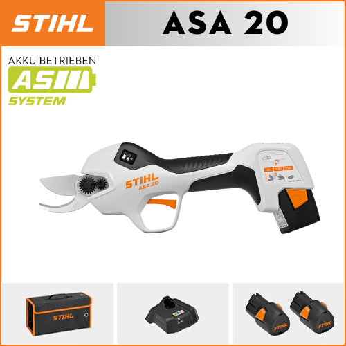 【STIHL】 ASA20*1, litija akumulators*2, uzglabāšanas kaste1, griešanas galva1, lādētājs*1