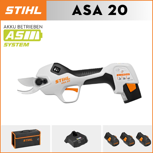 【STIHL】 ASA20*1, litija akumulators*3, uzglabāšanas kaste*1, griešanas galva3, lādētājs*1