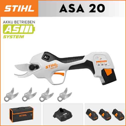 【STIHL】 ASA20*1, litija akumulators*3, uzglabāšanas kaste1, griešanas galva*5, lādētājs*1